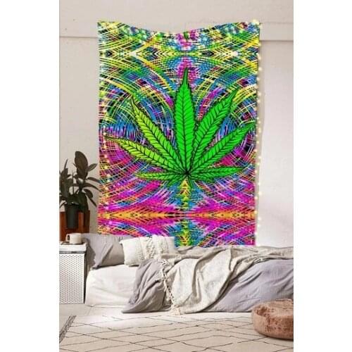 3D Creativity Leaf Yoga Tapestry Travel Sleeping Pad Polyester Fabric 3D Printed Wall Hanging Tapestry