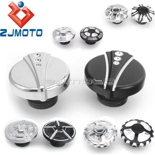 For Harley Sportster XL 1200 883 Dyna Softail Road King Touring Freewheeler Aluminum Motorcycle Fuel Tank Cap Filler Oil Cover