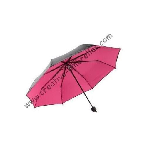Anti-rust umbrellas ,three fold, summer parasol,hand open,windproof,bag parasol,UV protecting,rose red coating,pantone colour