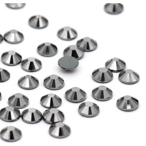 Black Rhinestones For Nails Round Shape Hotfix Stones And Crystals SS3 - SS30 Flatback Rhinestone Glass Strass Hotfix