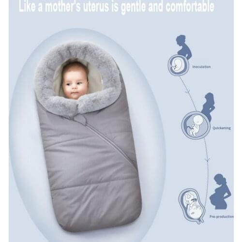 Baby Sleeping Bag Envelope Winter Infant Stroller Sleepsacks Thicken Warm Newborn Stroller Windproof Anti-kick Cotton Blanket