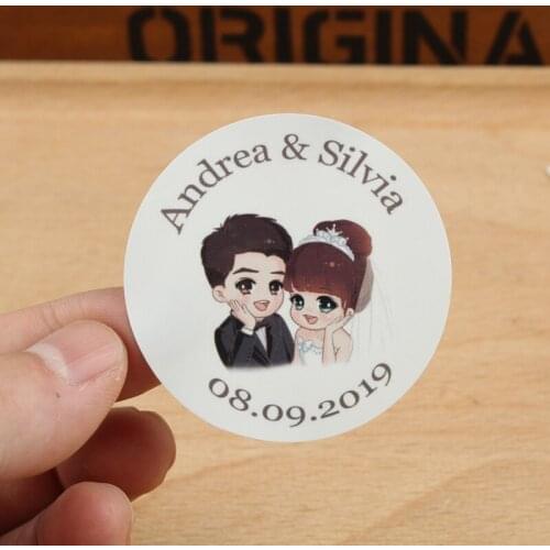 Diameter 5cm custom sticker Personalized LOGO Wedding stickers Printe your logo stickers wedding decoration