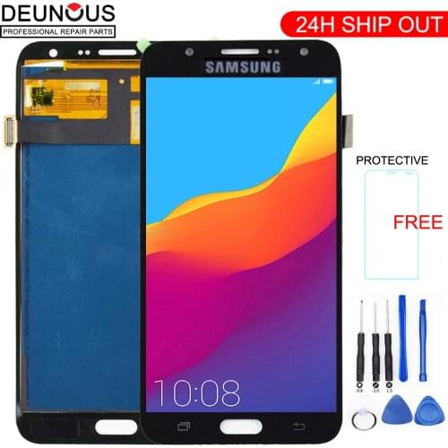 Tested Brightness Control Display For Samsung Galaxy J7 2015 J700 J700F J700H Screen Touch Digitizer Assembly LCD Replacement