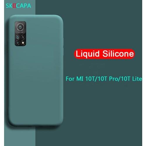 For xiaomi MI 10T Pro 5G 10T Lite POCO X3 NFC Liquid Silicone Soft Case Matte Plain Shockproof Back Cover for xiaomi 10t 10t Pro