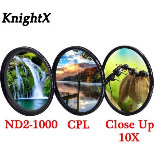 KnightX variable Neutral Density Adjustable ND2-1000 Star Camera Lens Filter For canon sony nikon d5100 52mm 55mm 58mm 67mm 77mm