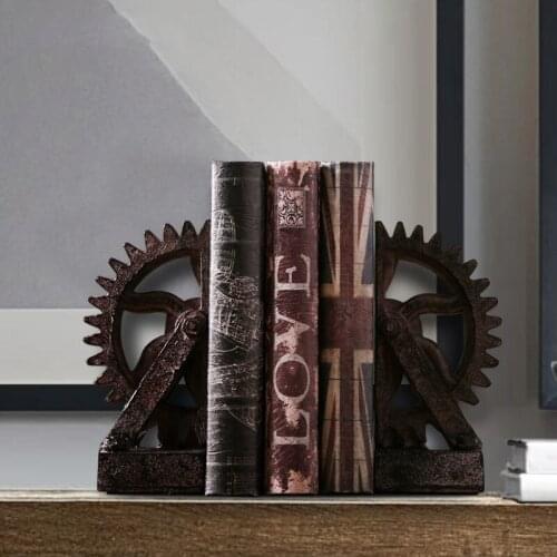 American country industrial gear Bookends soft decoration study theme restaurant creative ornaments