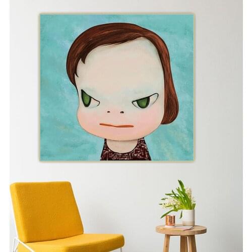 Yoshitomo Nara Cartoon Minimalist Scandinavian Japanese Canvas Oil Painting Aesthetic Artwork Picture Wall Decor Home Decoration