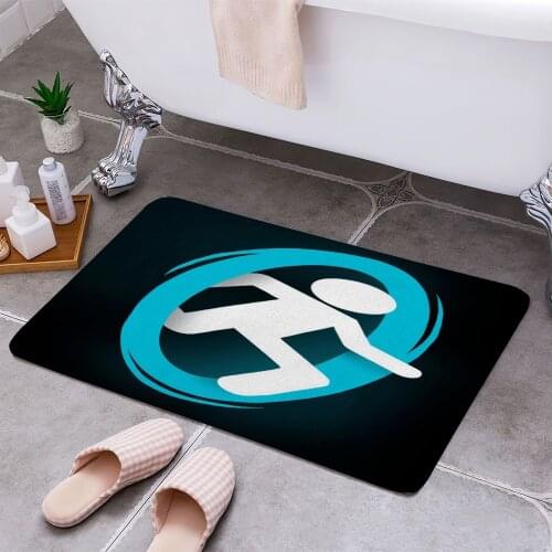 Portal Blue 3D Print Doormats Rectangle Non-Slip DoorMat Bedroom Kitchen Entrance Print Door rugs Dropshipping