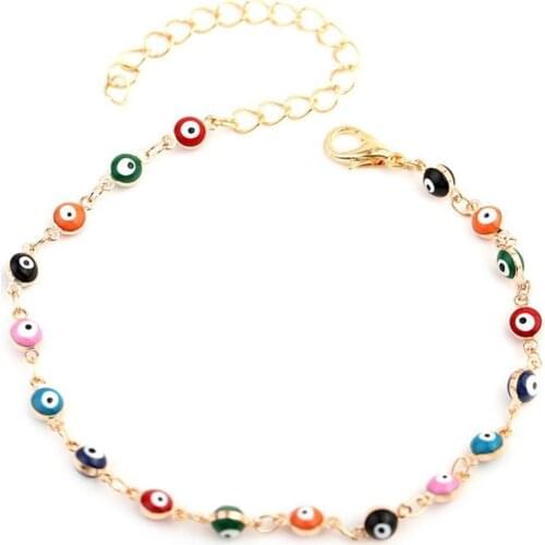 80% Hot Sale Retro Women Colorful Eye Beads Adjustable Anklet Foot Chain Bracelet Jewelry