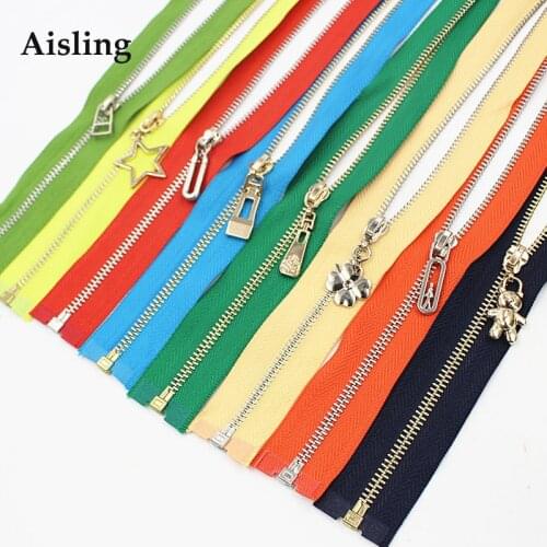 Open End 70CM Light Gold Teeth Metal Copper Zippers For Bags Shoes garment DIY Decoration Zipper Accessories P120