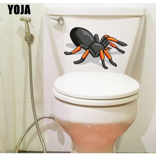 YOJA 23.3X15.4CM Cartoon Living Room Home Decor Toilet Wall Sticker Decal Funny Cute Spider T5-1304