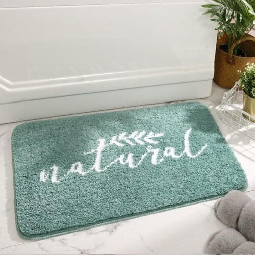 Non-slip Bath Mat Absorbent Thicken Bathroom Carpet Soft Flocking Living Room Bedroom Entrance Doormat Home Floor Decoration Pad