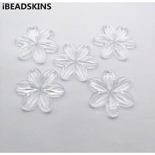 New arrival! 49mm 130pcs Clear acrylic Flower shape beads for Earrings parts,hand Made Jewelry Findings & Components