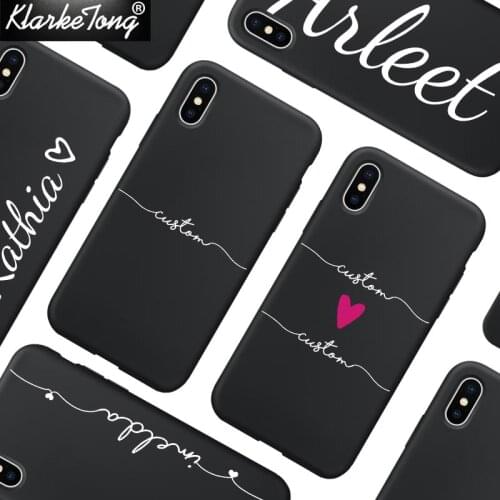 Personalized Custom Name Text Soft Silicone Phone Case For iPhone XS MAX XR 6S 7 8 Plus 11 promax Matte Black TPU Cover