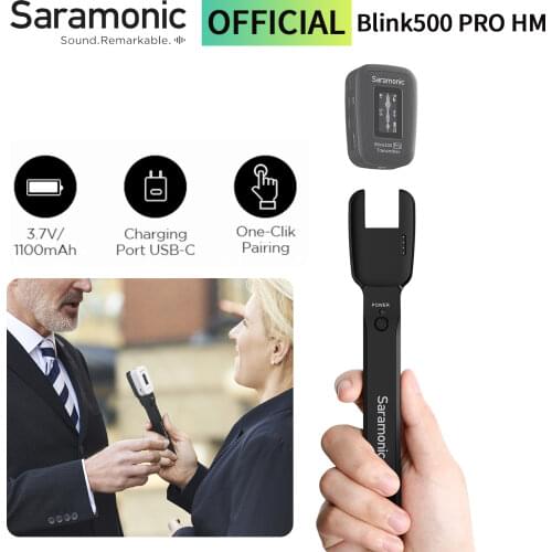 Saramonic Blink500 Pro HM Handheld Microphone Holder for Blink500 Pro for interviews News Reporting Events Speech Applications