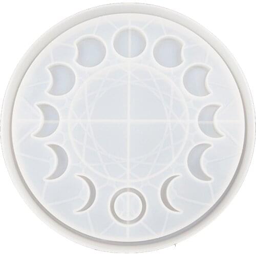 Star Moon Clock Dial Crystal Epoxy Resin Mold Lunar Eclipse Moon Phase Ornament Plate Silicone Mould DIY Crafts Making Tool