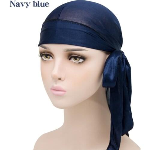Superior Silky Durag Multiple Colors Smooth Silk Fabric Compression Comfort Ultra Stretchable One Size Long Tail Satin Du-Rag