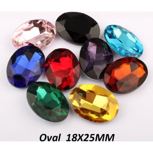 Oavl 18X25MM Glass Crystal Pointback Rhinestone 16 colors Optional 12pcs free shipping