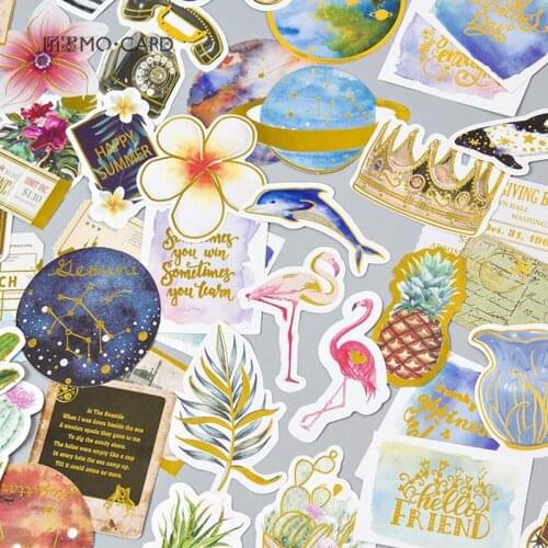 Vintage Whale Flamingo Stickers Daily Life Scrapbooking Paper Deco Girl Fashion Stationary Sticker Decoration Stickers Cactus