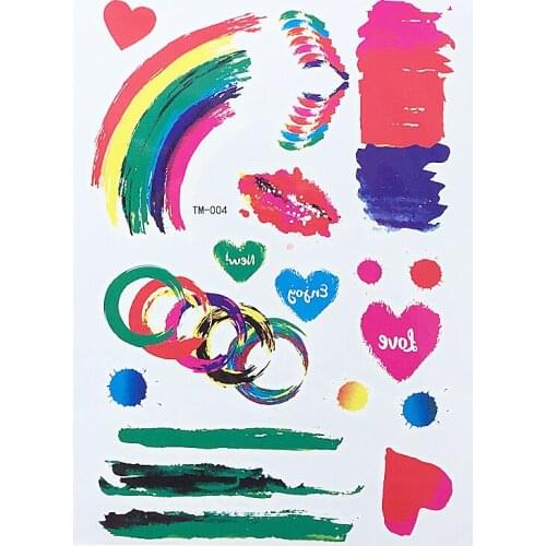 Rainbow waterproof inks tattoos disposable Graffiti Painted Body Art tatoo temporary tattoo Sexy products