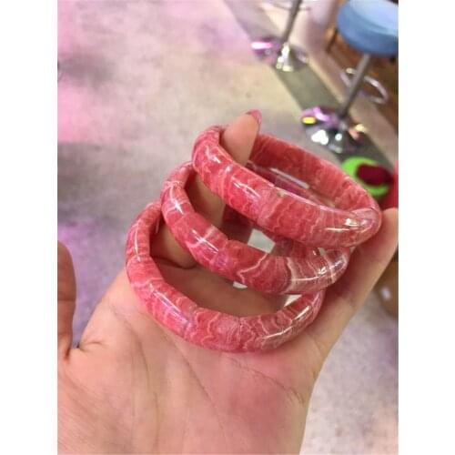 12x8mm Top Natural Red Rhodochrosite Bangle Bracelet For Women Man Crystal Argentina Rectangle Beads Stone Stretch Jewelry AAAAA