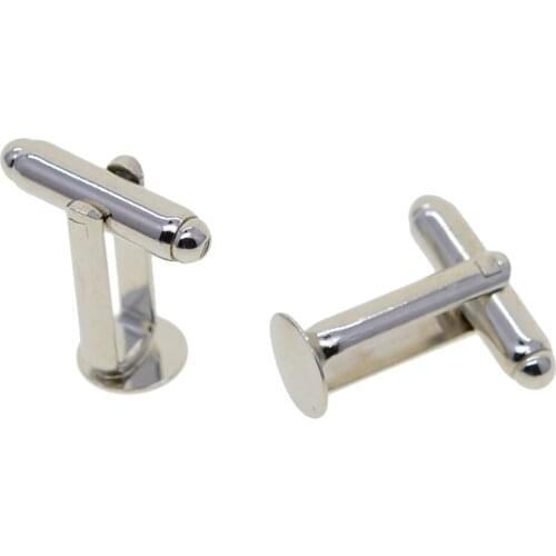 20pcs Silver 8mm Round Blank Cuff Link Setting DIY Cufflink Jewellry Finding