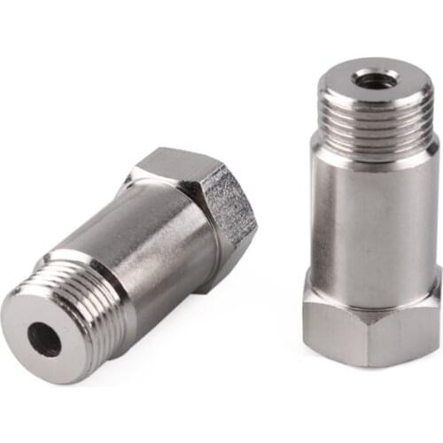 2x Oxygen Sensor Adapter Connector Extension Filter Extender Spacer Internal Thread M18x1.5 for Motorcycles Racing Cars