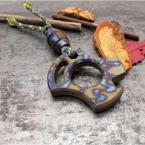 4MM Paracord Titanium Alloy Flame Pattern TC4 outdoor EDC keychain bottle Opener Survive Outdoor kits