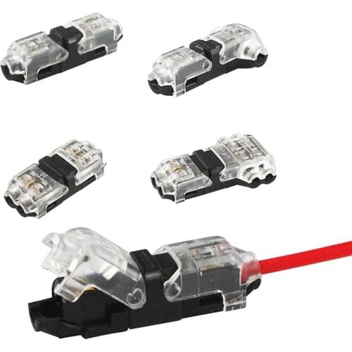 I/T type 1pin 2pin 5/10pcs Quick Splice Scotch Lock Wire Connector for Terminals Crimp 22-18AWG Wiring LED Strip Car Audio Cable