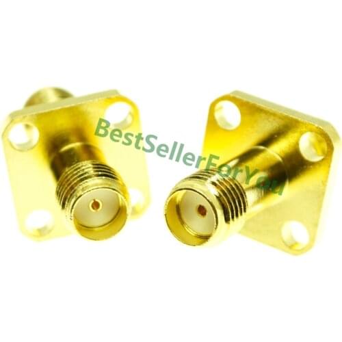 Adapter SMA female to SMA female 12.7mm 4 hole flange panel mount connector F/F