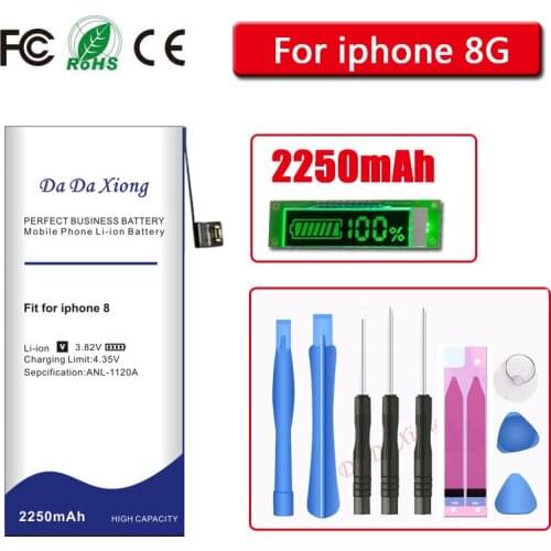 High Capacity Battery for iPhone 8G 0 cycles mobile phone Replacement battery 2250mAh large capacity batteries + free tool