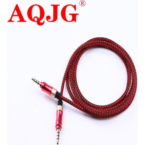 1.5m Nylon Jack Audio Cable 3.5 mm to 3.5mm Aux Cable Male to Male Kabel Gold Plug Car Aux Cord for iphone 7 Samsung for speaker