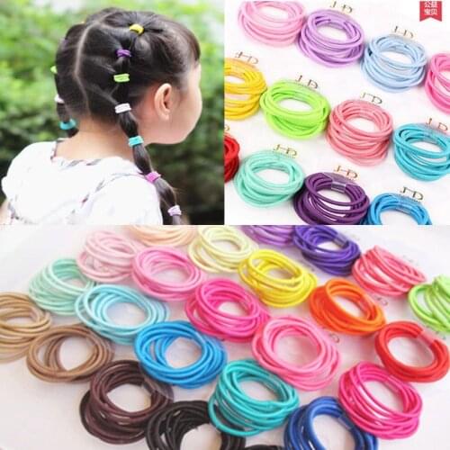 100pcs Kids Girls Elastic Scrunchies Rubber Hair Ties Ponytail Holder Hair Band Rope Scrunchy Headband decorations ties Gum
