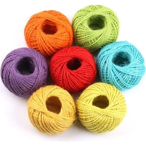 10Rolls Natural Burlap Hessian Jute Twine 50Meters/Roll Cord Hemp Rope String 2mm Gift Box String Cord Wedding Tags Decoration