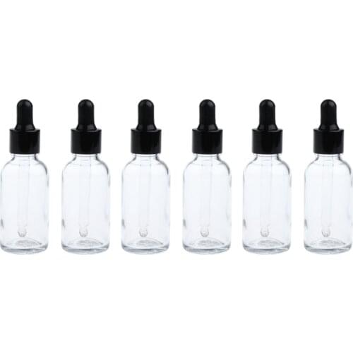 6pcs Amber Empty Glass Dropper Pipette Bottles Essential Oils Vials 100ml