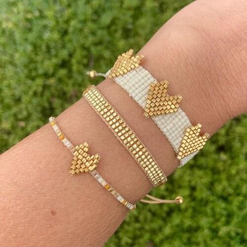 Go2boho Heart Bracelet For Women Jewelry Miyuki Woven Bracelets 2021 Gift Bohemian Jewellery Adjustable Handmade Tassel Pulseras