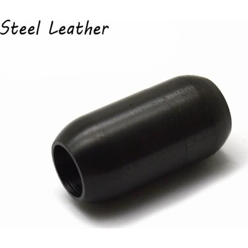 Engrave Logo 10pcs/lot Hole: 6mm Stainless Steel Magnetic Clasp matte Black Magnet Hook Fit Leather Bracelet Jewelry Making DIY