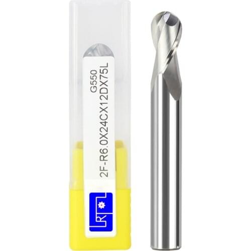 Hrc55 D10/12/14/16/18/20*100 150mm 2Flutes ball nose extra long end mill,milling cutter for Aluminum Spiral Bit Carbide CNC