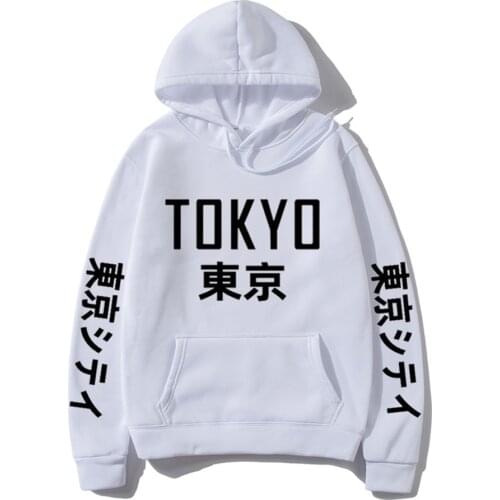 Harajuku Hoodies Men Japanese streetwear Hip Hop Hoody Tokyo City print Men Women Casual Pullover Sweatshirts Fashion Hoodie