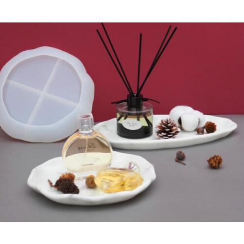 Handmade Craft Tools Irregular Oval Dish Silicone Mold Resin Round Plate DIY Epoxy Resin Jewerlry Accessories Tray