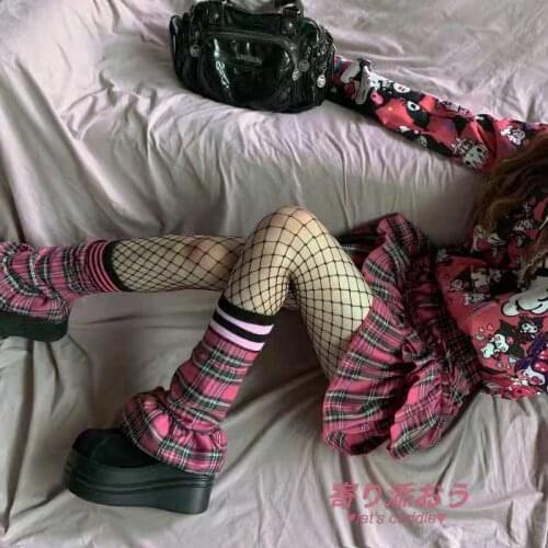 Korean Fashion Plaid Sexy Pleated Ruffles Elastic Waist Skirts Y2k Girl Harakuku Janpanese Mini Skirt Summer Gothic Leg Warmers