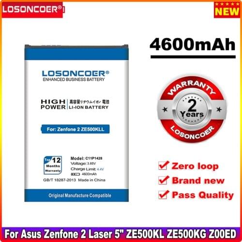 LOSONCOER 4400mAh 100% New C11P1428 Battery For Asus Zenfone 2 ZenFone2 Laser 5" ZE500KL ZE500KG Z00ED Phone Batteries