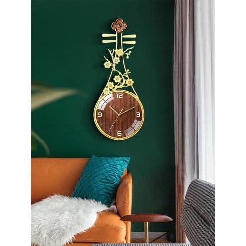 Wall clock modern design clocks wall home decor New Chinese style pipa piano wall clock living room creative fashion clock