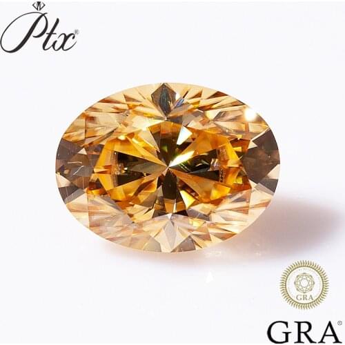 Real 100% Loose Gemstones Oval Moissanite Stone Dark Champagne Color For Diamond Ring With GRA Certificate Precious Gems