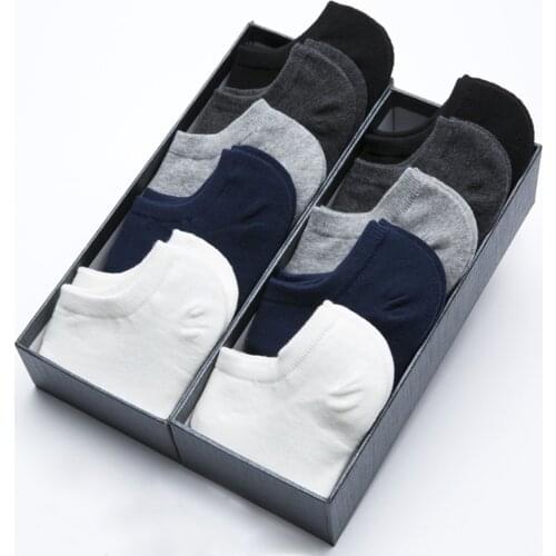 10 Pairs Summer Thin Short Socks 100% Cotton Mens High Quality Leisure business Black White Ankle Socks For Man Gift