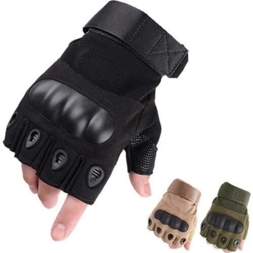Outdoor Tactical Fingerless Gloves Army Gloves Shooting Gloves for Motorbike Motorcycle Cycling Climbing Hiking Hunting Gloves