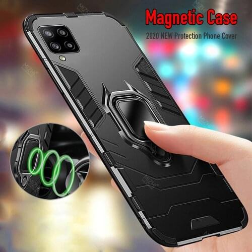 Shockproof armor case For samsung a12 case For samsung galaxy a12 a 12 a125f stand holder magnetic car ring phone cover coque
