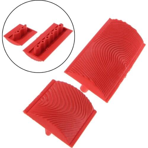 Drop Shipping 2PCS Imitation Wood Grain Paint Roller Brush Wall Texture Art Painting Tool Set