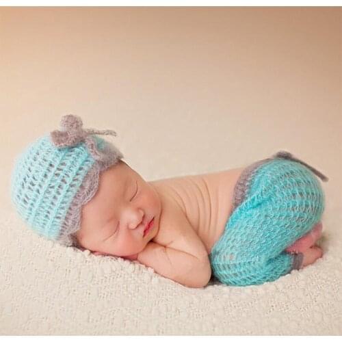 Newborn photo props baby photography mohair handmade infant outfit new born toddler clothes for fotografie studio shoot 4 colors