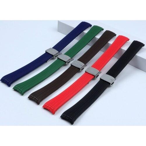 21mm Black Brown Blue Orange White Green Rubber Watchband fit For Patek Aquanaut Philippe for 5164a 5167a-001 Watch Strap band
